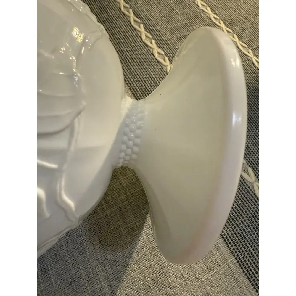 🍇 Vintage Indiana Colony Harvest Milk Glass Pitcher | White Grape & Vine | 10”